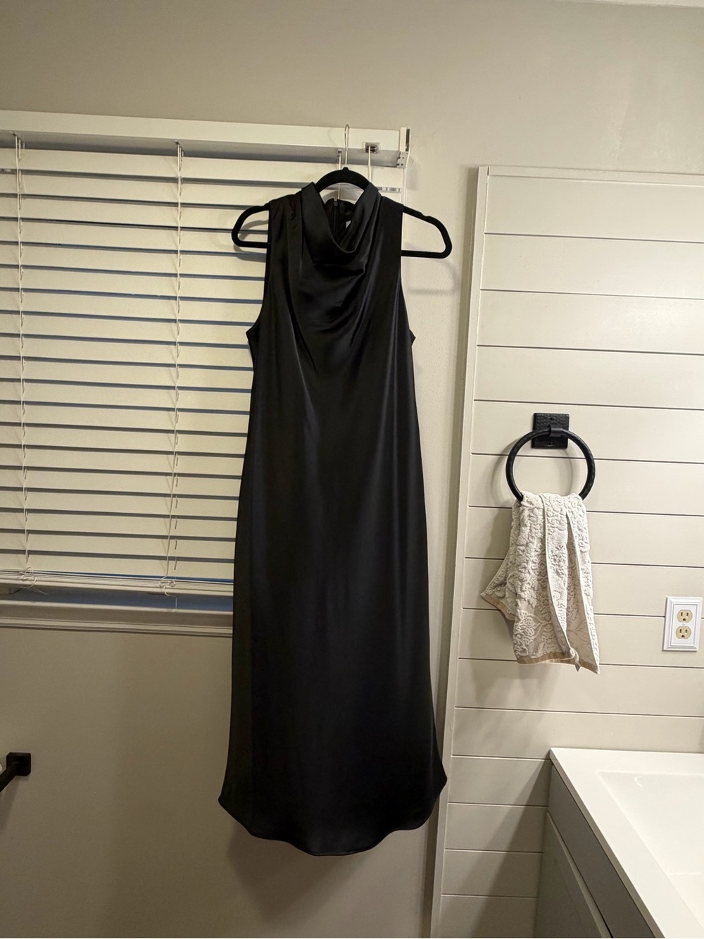 Antonio Melani Elegant Black Sleeveless Cowl Neck Maxi Dress